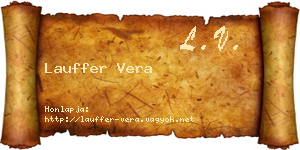 Lauffer Vera névjegykártya